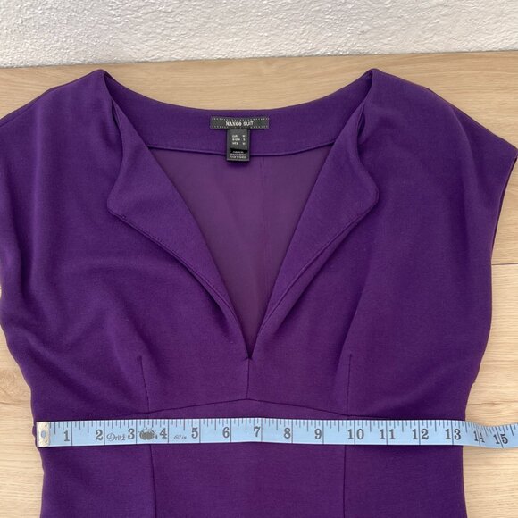 Mango Suit Purple Stretch Knit Sheath Midi Dress Size M Dark Romance/ Dark Siren - Picture 11 of 16